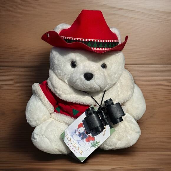 1995 DAYTON HUDSON SANTABEAR Conservation Corp Bear Cowboy Hat Red Jacket - Picture 1 of 3